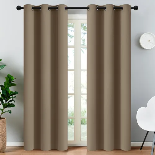 Vista 65 de Yakamok Cortinas opacas para dormitorio, aislamiento térmico, cortinas de oscurecimiento de habitación para sala de estar, juego de 2 paneles