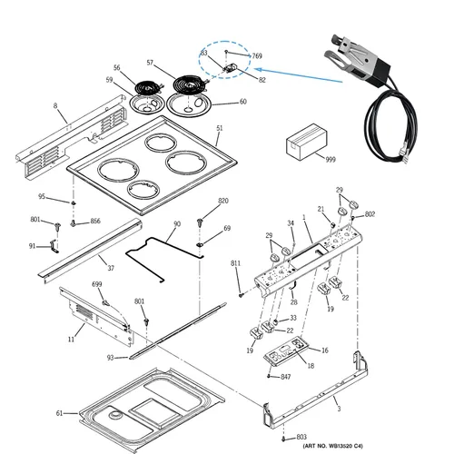 Vista 7 de WB2X8228 Element Receptáculo y kit de cables para rangos y estufas GE Electric Hotpoint Sustituye a AP2013499, PS242972 (paquete de 2)