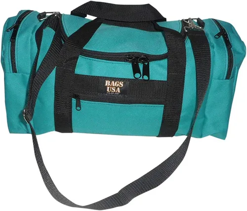 Vista 34 de Bolsa de lona triple grande con apertura en U, bolsillo frontal y dos compartimentos laterales, perfecta bolsa de cabina fabricada en Estados Unidos.
