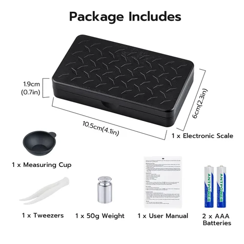 Vista 10 de Mcbazel Báscula de mini miligramo, báscula portátil de joyería de 1.76 oz/0.00 oz, báscula digital de alta precisión de microgramos con pesas