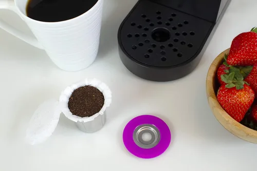 Vista 6 de EZ-Cup - Cápsula de café reutilizable de acero inoxidable para Keurig + 25 filtros de papel desechables, cápsula recargable compatible con Keurig