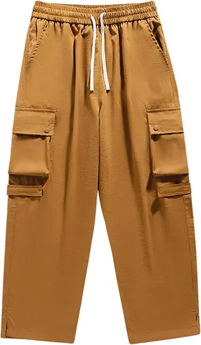 Vista 3 de Overol casual para hombre para todas las estaciones, color liso, pierna recta, con cordones, hipster, con bolsillos grandes, cerámica