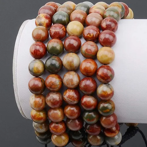 Vista 3 de Massive Beads - Pulsera de cuentas de cristales de macramé con poder curativo natural, unisex, ajustable, 516 pulgadas (8 mm)