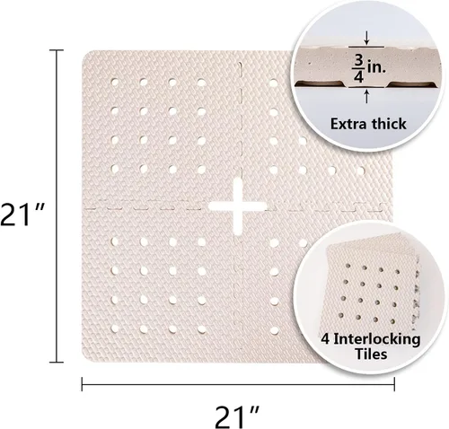 Vista 7 de BOWERBIRD Alfombrilla Original Antifatiga para Ducha - Material de Espuma Extra Grueso y Suave que Amortigua Cómodamente Tus Pies - Cuadrada - 4