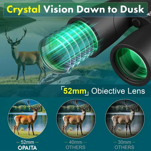 Vista 3 de HD - Binoculares de alta potencia de 15 x 52 pulgadas para adultos, binoculares profesionales de observación de aves con prisma BAK4 y lente FMC