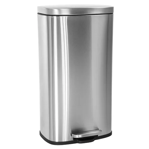 Vista 10 de PayLessHere Cubo de basura de acero inoxidable a prueba de huellas dactilares con cubo interior extraíble y tapas con bisagras, cubo de basura