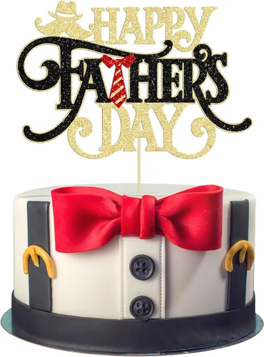 Vista 15 de Gyufise 24 adornos para cupcakes con purpurina para el Día del Padre, diseño de bigote con purpurina, para papá, mejor papá, herramienta
