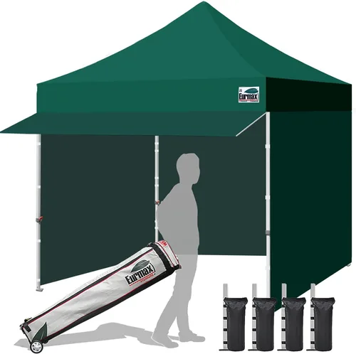 Vista 10 de Eurmax USA Toldo Desplegable de 10 x 10 pies, Carpa Comercial para Fiestas al Aire Libre con 4 Paredes Laterales Extraíbles con Cremallera y Bolsa