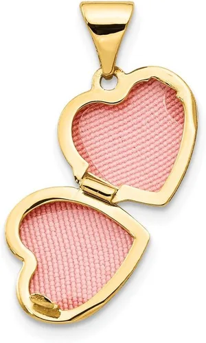 Vista 3 de Llavero de corazón liso de oro amarillo de 14 K