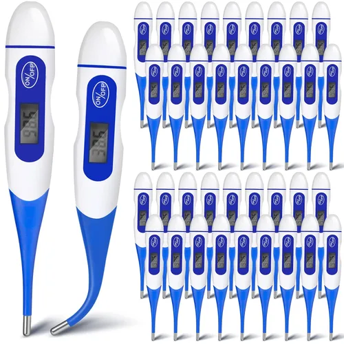 Vista 10 de TrelaCo Termómetro oral digital para adultos, 6 unidades, para fiebre, cuerpo basal, lectura rápida, punta flexible para la medición de temperatura