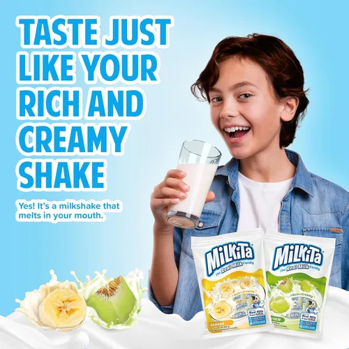 Vista 6 de Milkita Caramelo cremoso de leche de plátano y melaza – Dulces saludables bajos en azúcar con leche real para niños y adultos – Caramelos sin grasa