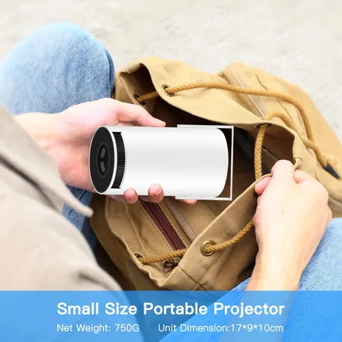 Vista 6 de Mini proyector con WiFi y Bluetooth, 4K 1080P compatible con proyector portátil, 170 ANSI, rotación de 180°, corrección trapezoidal automática