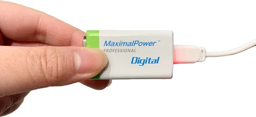 Vista 9 de MaximalPower Batería recargable de iones de litio de 9 V de 650 mAh con cable de carga USB tipo C para detectores de humo, alarma digital, pedales