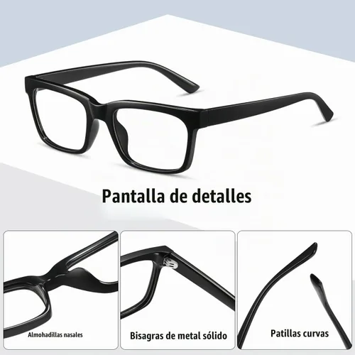 Vista 4 de kimorn Lentes de bloqueo de luz azul, antifatiga ocular y protección UV, lentes de marco rectangular para mujeres y hombres