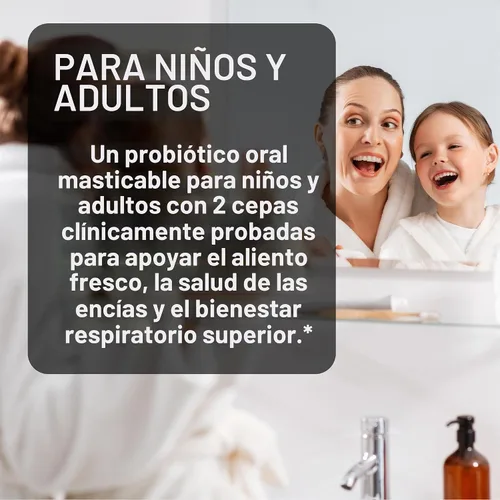 Vista 10 de NatureWise Probióticos orales para el mal aliento bucal, menta masticable sin azúcar, Lactobacillus reuteri masticable, probióticos orales
