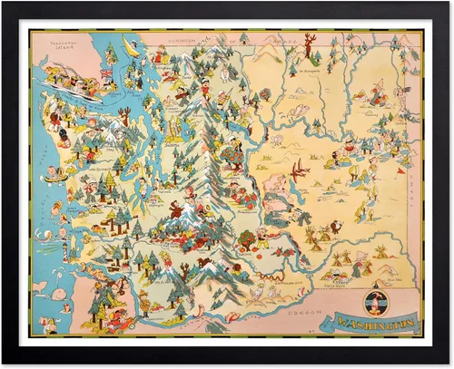 Vista 64 de Poster Master Póster retro de viaje con mapa monumental vintage de Florencia, arte italiano, gran regalo para hombres, mujeres, amantes