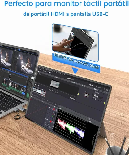 Vista 2 de Cable HDMI a USB C 4K60Hz, HDMI 2.0 a UsbC Adaptador de cable de grafeno suave de 6.6 pies, conecta HDMI portátil, PC, Xbox, Dock de cubierta
