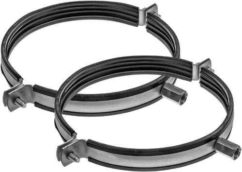 Vista 22 de Vent Systems Abrazadera de tubo de 8 pulgadas – Abrazaderas de conducto de acero galvanizado de alta resistencia con forro de goma para reducción