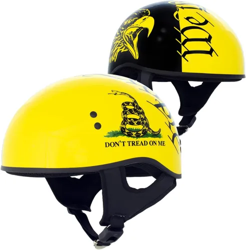 Vista 31 de Hot Leathers Avanzado Moto DOT Skull Cap Classic Half Cascos Biker HLD HLT
