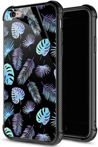 Vista 22 de ZHEGAILIAN Funda para iPhone 6/6S, protección de grado militar, esquinas a prueba de golpes, funda antiarañazos para iPhone 6/6S, pavo real