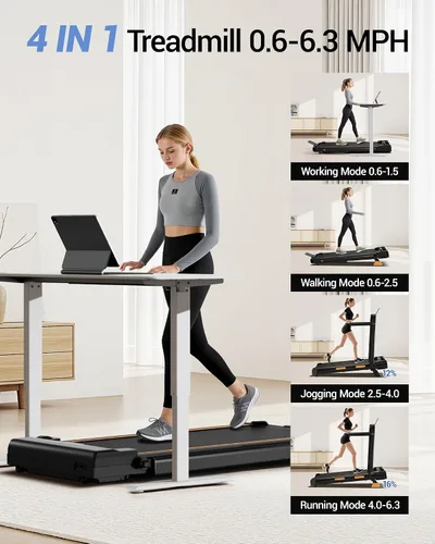 Vista 12 de 16% Incline Walking Pad Treadmills for Home Small, 4-in-1 Under Desk Treadmill with Handles, Foldable Treadmill with 2.5 HP Quiet Brushless, 330 LBS