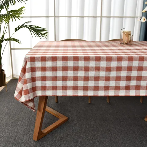 Vista 8 de Mantel de Algodón Resistente para Mesa Cuadrada Estilo Granja Vintage Mantel Lavable Cobertura de Mesa Rústica (Gris, 52''x52'')