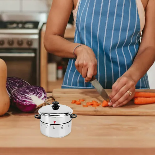 Vista 3 de HANABASS Temporizador mecánico de cocina con temporizador giratorio de cuenta regresiva de 60 minutos para cocinar, hornear y uso doméstico, números