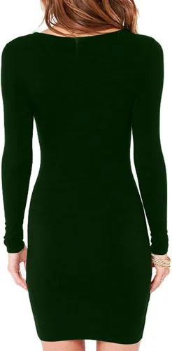 Vista 2 de Haola - Mini vestido corto sexy y casual de manga larga para mujer
