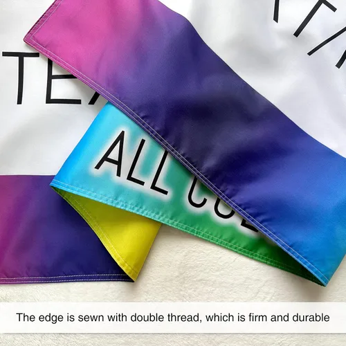 Vista 5 de Bandera personalizada de doble cara de 4 x 6 pies – Banderas personalizadas para exteriores – Diseña tu propio logotipo, imagen, foto y texto