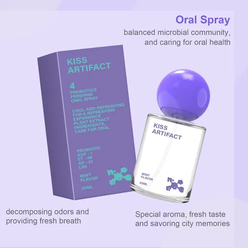 Vista 4 de Spray oral probiótico para una frescura duradera, promueve la salud bucal, sin alcohol en aerosol oral con probióticos para el cuidado del aliento