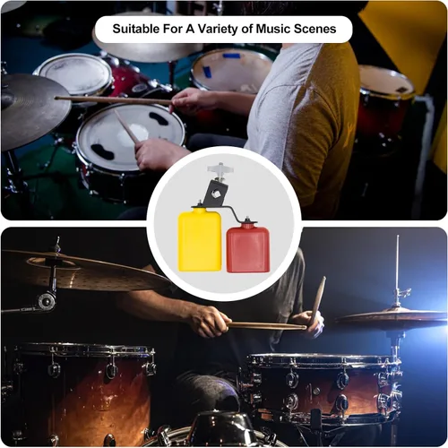 Vista 4 de CashBeat Bloque de atasco plástico, bloque de percusión de paso alta/baja para conjunto de batería Durable Plastic Percussion Block with