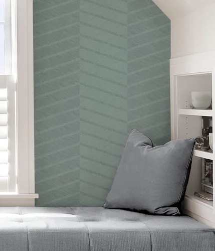Vista 5 de Scott Living Aqua Wayward - Papel tapiz autoadhesivo verde