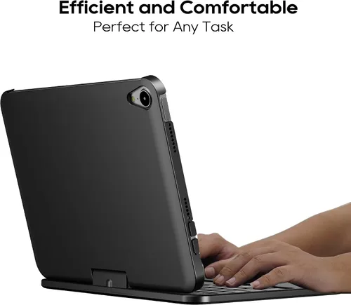 Vista 8 de edaiser Funda de teclado giratoria para Apple iPad mini 6ª 7ª generación a17 Pro, teclado Bluetooth compacto con trackpad retroiluminado RGB
