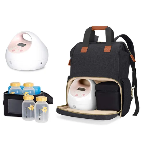 Vista 2 de Teamoy Bolsa para extractor de leche compatible con Spectra S1, S2, Medela y bolsa enfriadora, bolsa convertible para extractor de leche y mochila