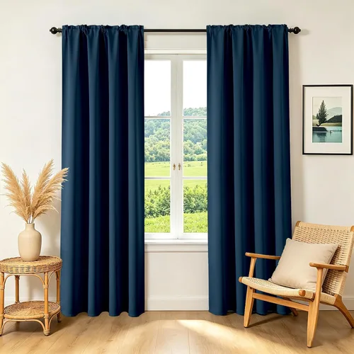Vista 37 de CUCRAF - Cortinas opacas beige de 45 pulgadas, juego de 2 paneles con bolsillo para barra, cortinas para oscurecer dormitorios y sala de estar