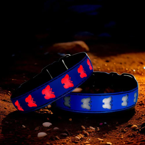 Vista 9 de Collar de perro con luz LED USB-C, diseño 3D, material cómodo y suave, iluminación multicolor, collar de perro nocturno (PW-verde, XS