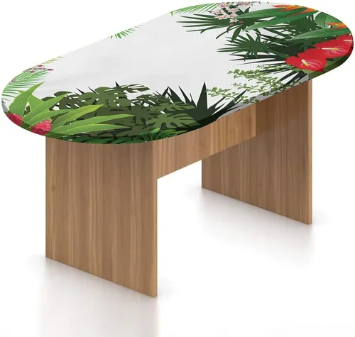 Vista 18 de Mantel ovalado ajustable, decoración de medusas, borde elástico, de poliéster, con forma de medusa, estilo bohemio, con estampado de playa, se
