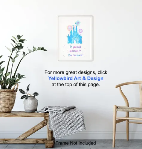 Vista 6 de World Castle - Juego de decoración de pared con cita inspiradora, decoración motivacional de habitación, póster impreso para dormitorio de niños
