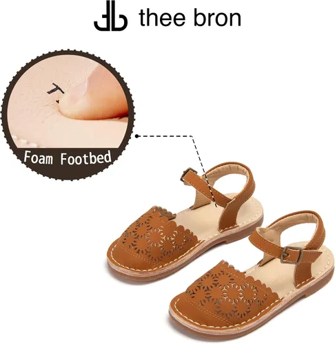 Vista 54 de THEE BRON Sandalias cómodas para niñas, zapatos para niños, sandalias rellenas