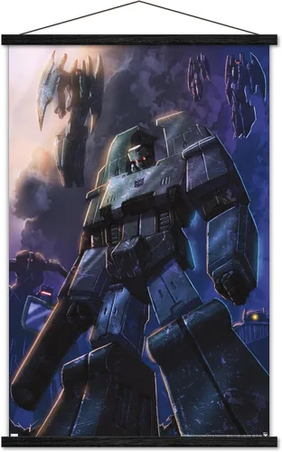 Vista 8 de Trends International Hasbro Transformers - Póster de pared Decepticons, 14.725 x 22.375 pulgadas, versión enmarcada de madera de granero