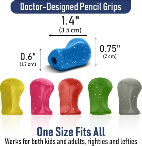 Vista 7 de The Pencil Grip Agarres de Lápiz con Purpurina 6 Piezas, Agarres de Lápiz para Escritura de Niños, Agarre Ergonómico de Bolígrafo para Diestros