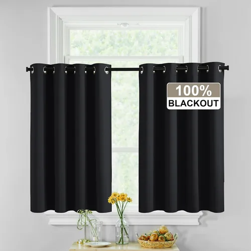Vista 43 de RYB HOME - Cortinas para armario de 36 pulgadas, cortinas para oscurecer la habitación con ojales resistentes a la oxidación, cortinas de Aqua