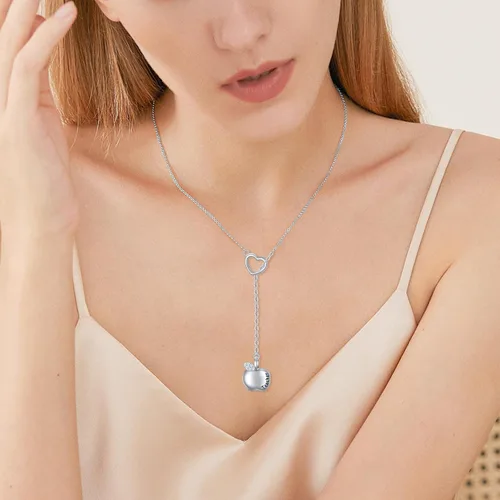 Vista 3 de Collar largo de plata de ley Larait Bar Y Lariat de cadena larga ajustable collar de regalo para ella, 30 pulgadas