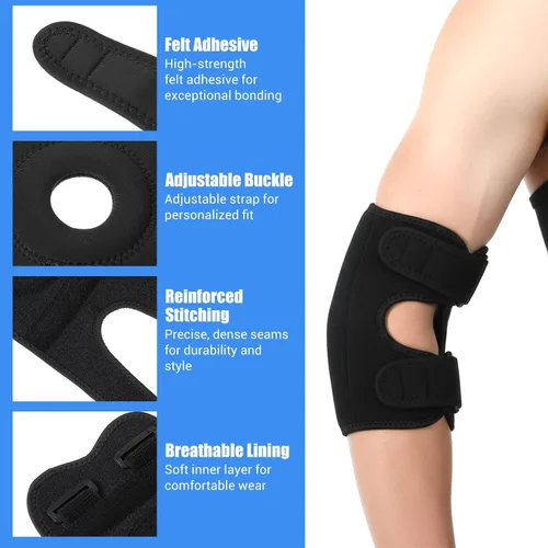 Vista 3 de Codera para tendinitis para hombres, manga de compresión de codo ajustable, codos de túnel cubital, esguinces de lesiones deportivas
