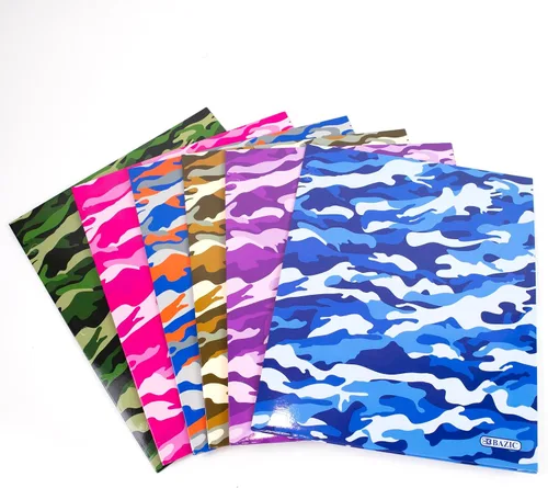 Vista 6 de BAZIC Products Carpeta de papel de camuflaje con 2 bolsillos, juego de 6 Camuflaje - 6 colores surtidos