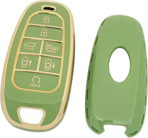 Vista 5 de Funda protectora de TPU para llavero de Hyundai Sonata Santa fe Tucson 2020-2022 sin llave, 7 botones