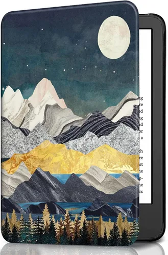 Vista 73 de Funda para Kindle básico de 6 pulgadas (11.ª generación), múltiples ángulos, piel sintética, delgada, con función de encendido y apagado automático