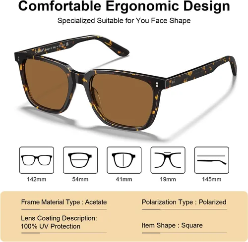 Vista 18 de Carfia Chic - Lentes de sol polarizados para mujer, protección UV400, marco de acetato pulido a mano