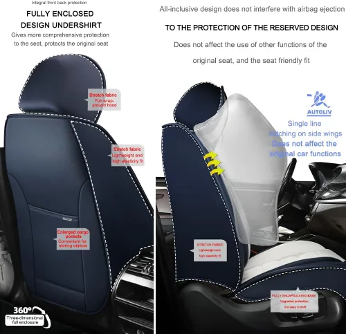 Vista 5 de 5 fundas de asiento para Mazda2 2011-2023, fundas de asiento de automóvil de cuero, impermeables, suaves, cómodas fundas de asiento de automóvil