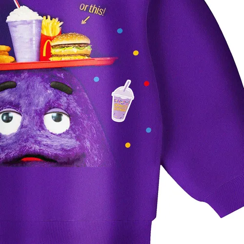 Vista 6 de Grimace Costume for Kids Boys Girls Hoodie Monster Cute Cartoon Sweatshirt Home Casual Wear for Kids 5-12 Years